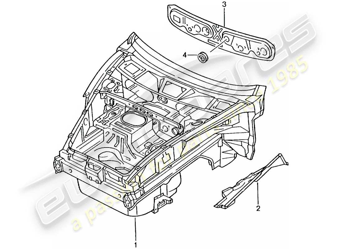 porsche 2005 (996 turbo / gt2) front end teilediagramm