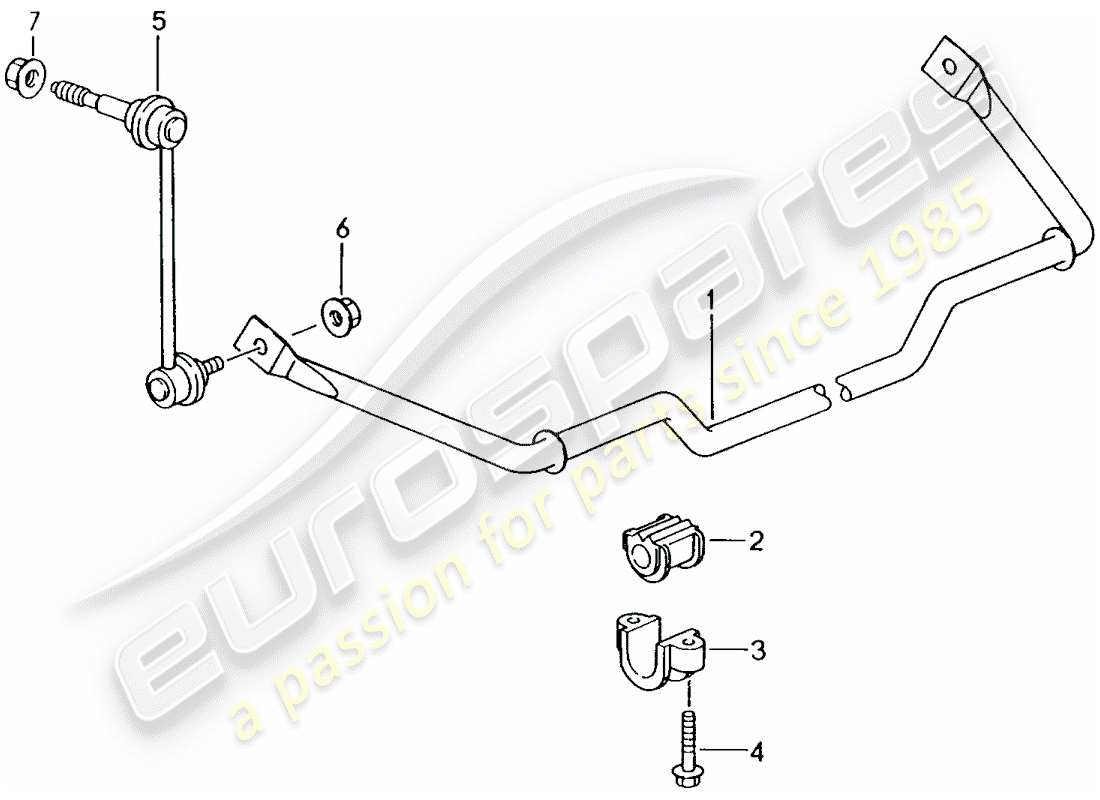 porsche 2000 (986 boxster) stabilisator - ersatzteildiagramm