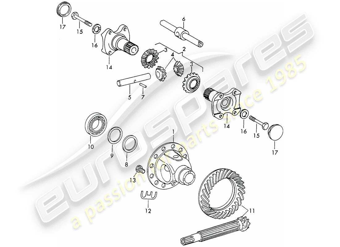porsche 1965 (911/912) differential - - d >> - mj 1967 ersatzteildiagramm