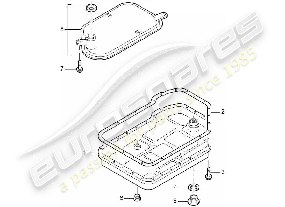porsche 1997 (986 boxster) tiptronic - - ölfilter - ölwanne ersatzteildiagramm