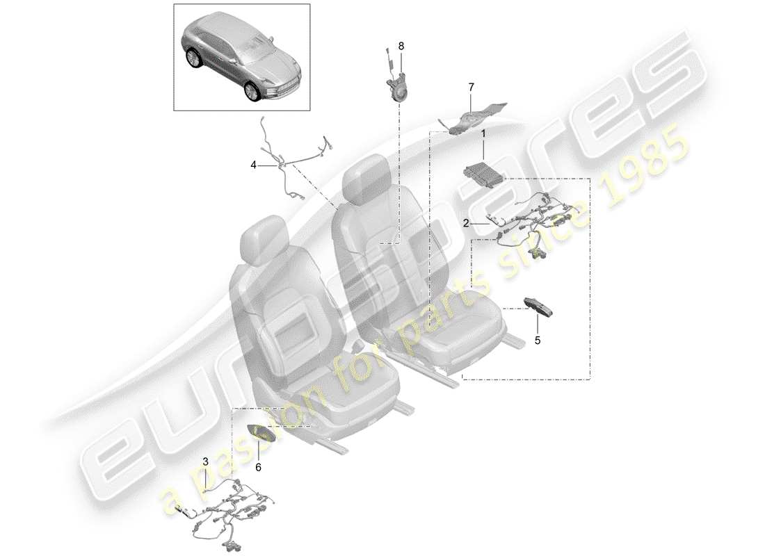 porsche 2020 (macan) elektrik teilediagramm