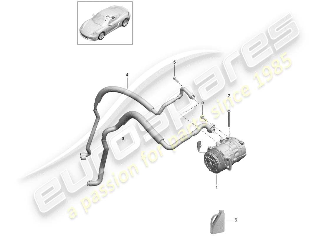 porsche 2018 (718 cayman) kompressor teilediagramm