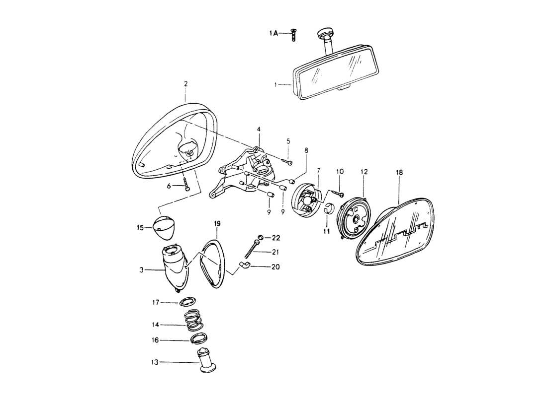 porsche 1994 (964) rückspiegel innen - rückspiegel - rückspiegel teilediagramm