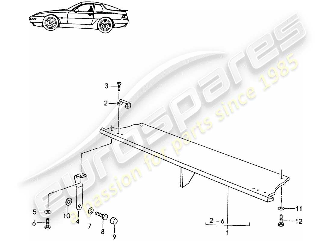 porsche 1987 (seats for 944/968/911/928) hintere gepäckablage - komplett - d - mj 1993>> - mj 1994 ersatzteildiagramm