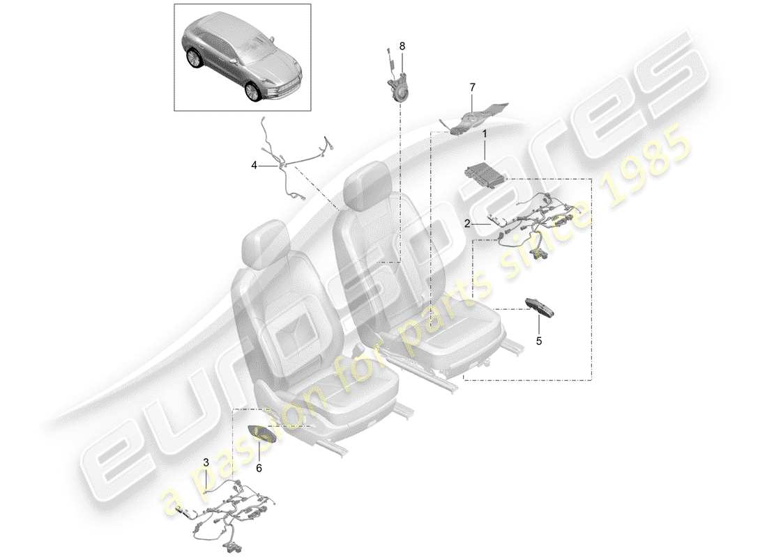porsche 2020 (macan) elektrik teilediagramm