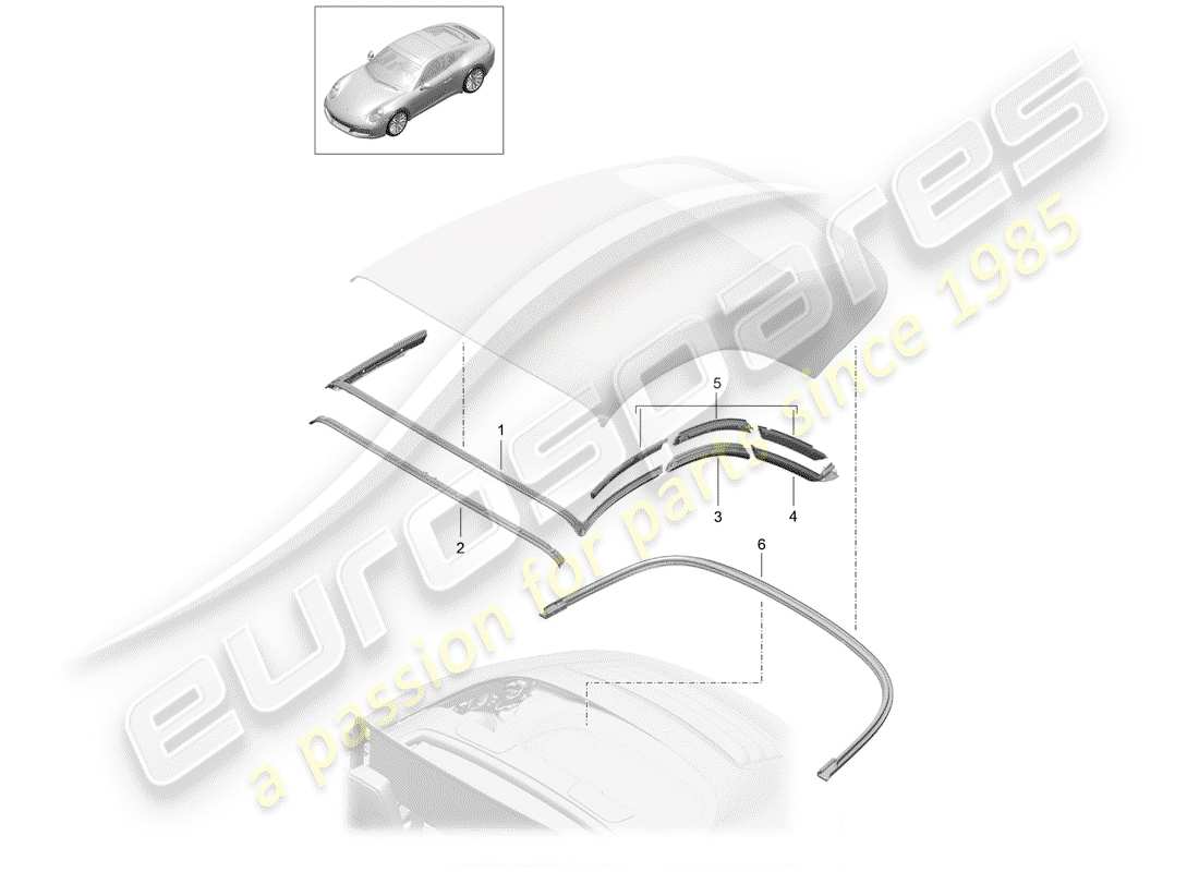 porsche 2018 (991-2) cabrioverdeck-ersatzteildiagramm