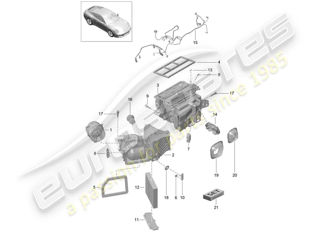 porsche 2018 (991-2) klimaanlage teilediagramm