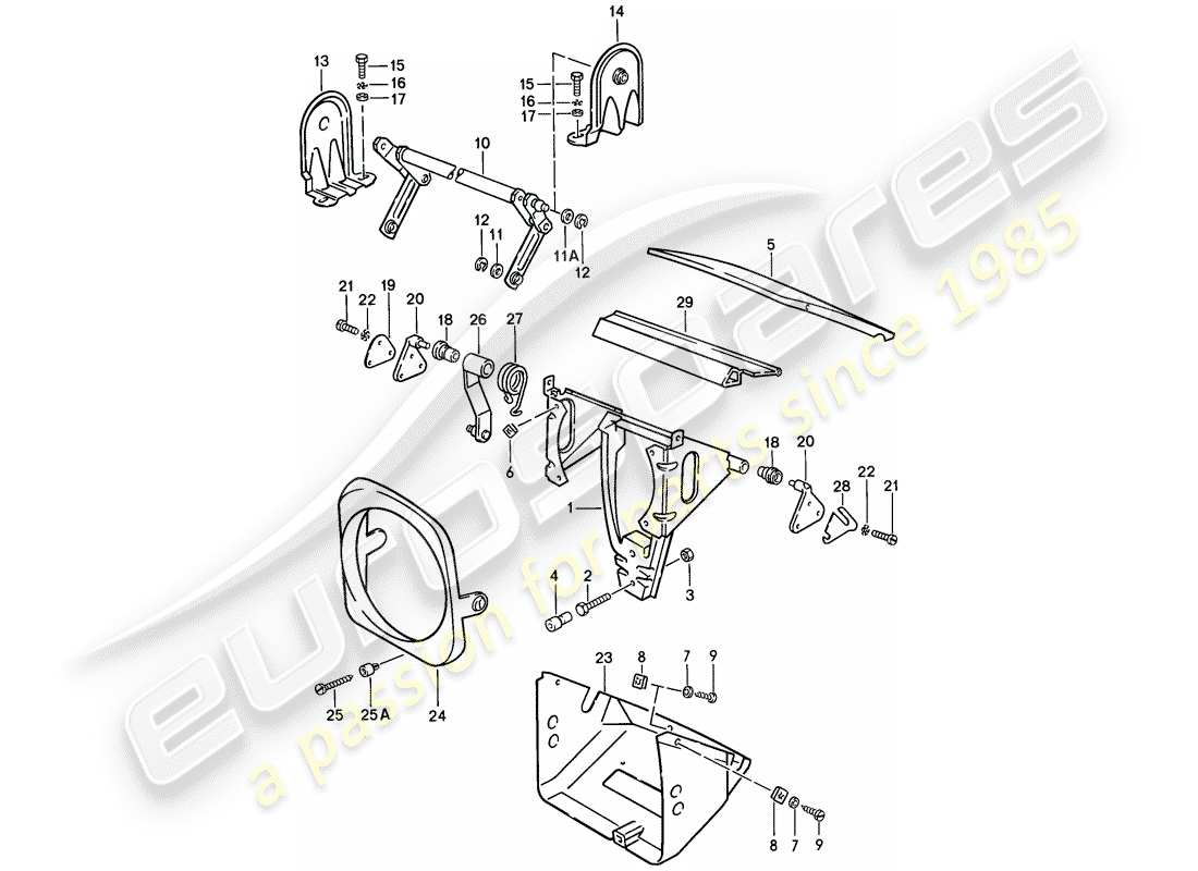 porsche 1983 (944) pop-up-scheinwerfer - ersatzteildiagramm