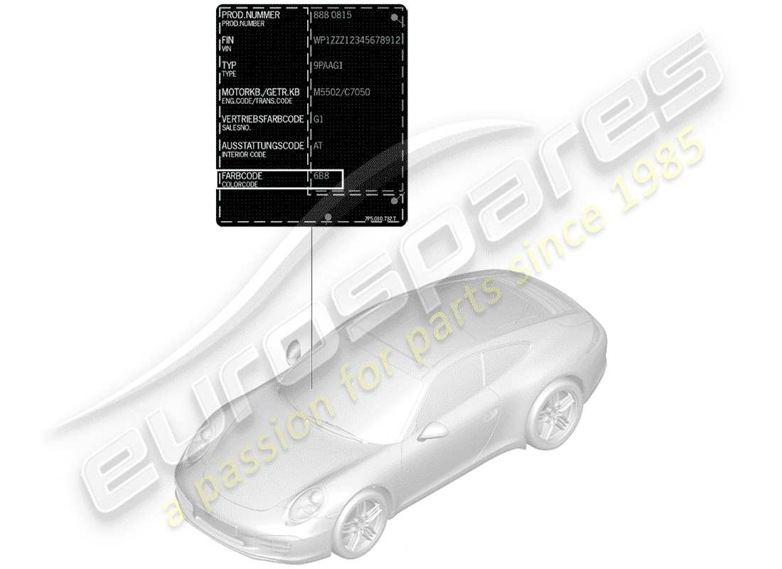 porsche 2016 (991-1) lackausbesserungsstift ersatzteildiagramm
