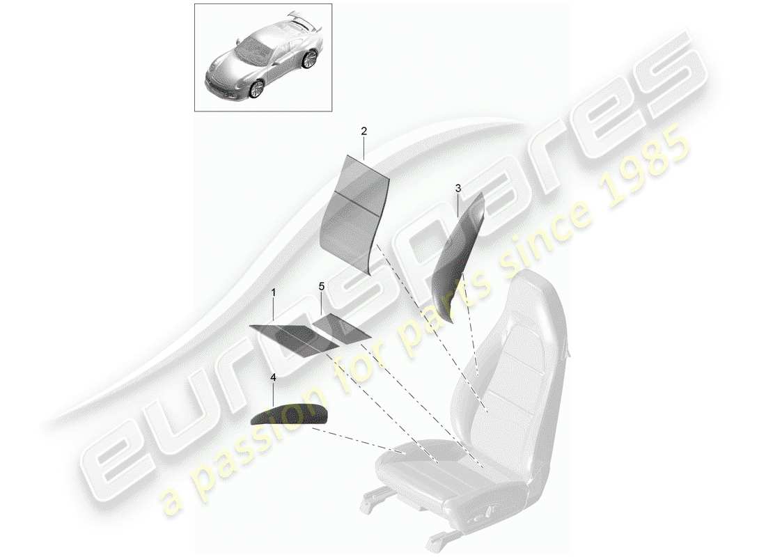 porsche 2017 (991-2 r/gt3/rs) heizelement teilediagramm