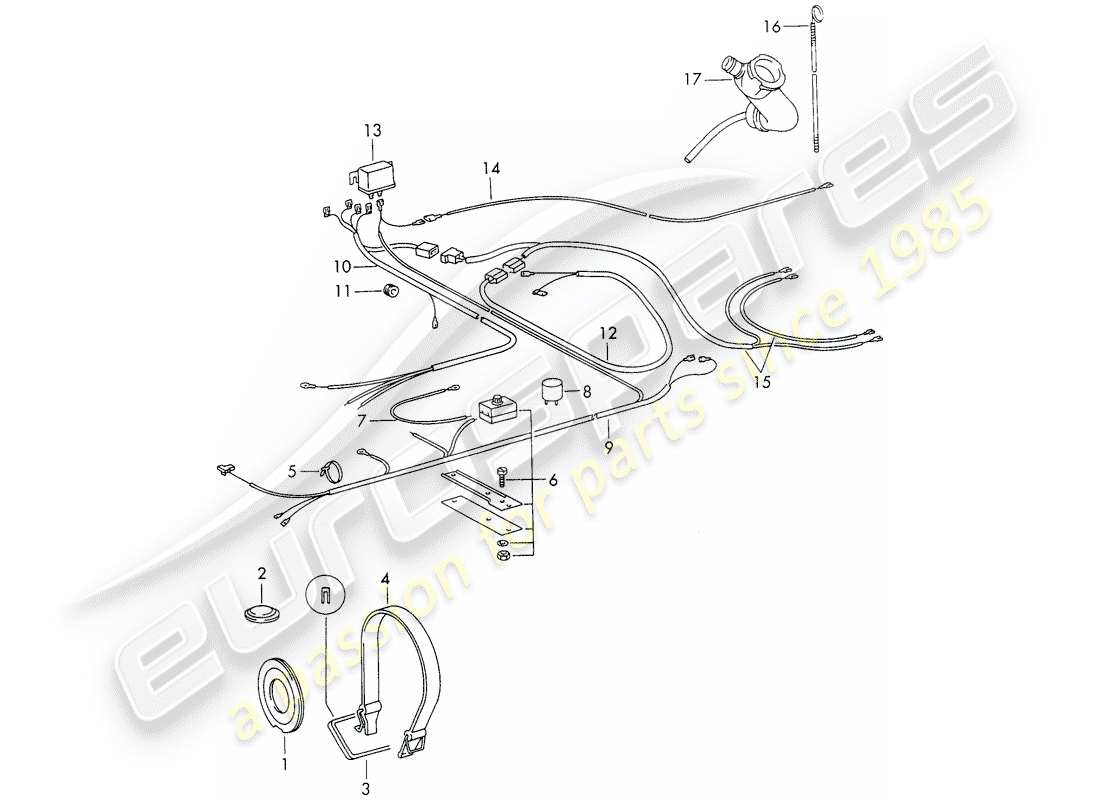 porsche 1967 (911/912) klimaanlage - elektrische komponenten - zubehör teilediagramm