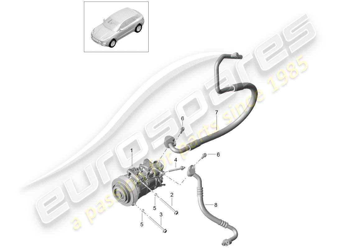 porsche 2016 (macan) kompressor teilediagramm