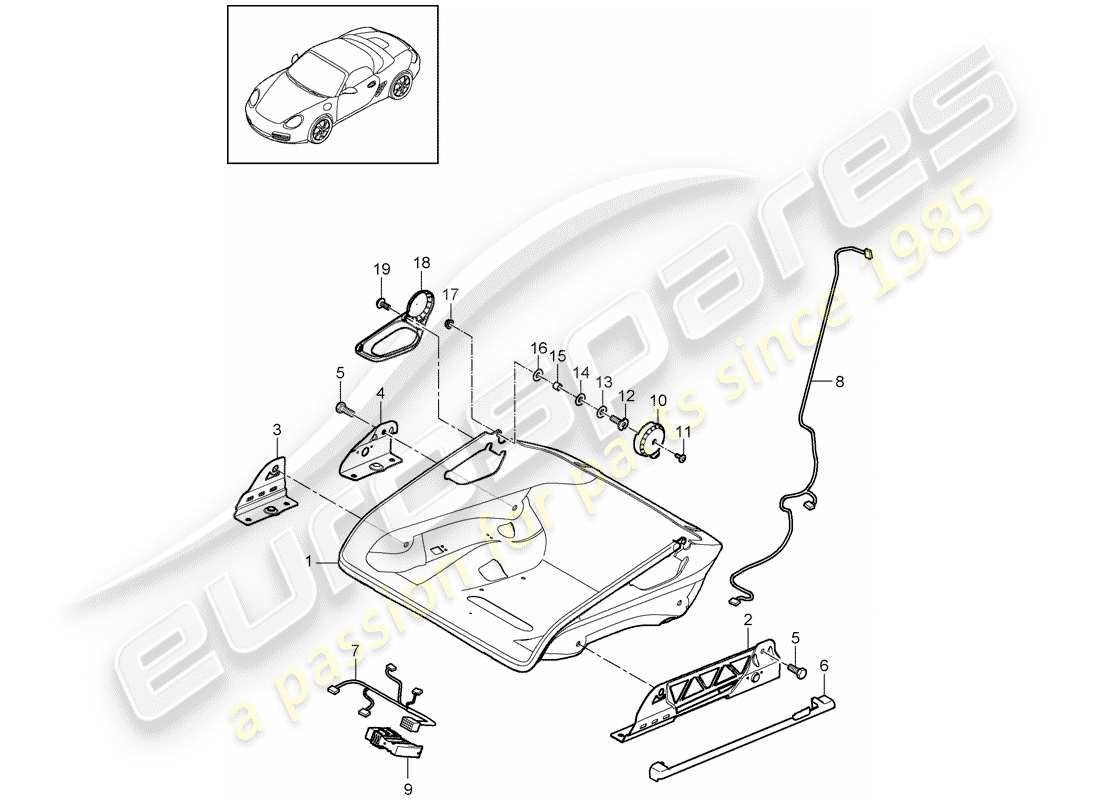 porsche 2009 (987 boxster) seat-ersatzteildiagramm