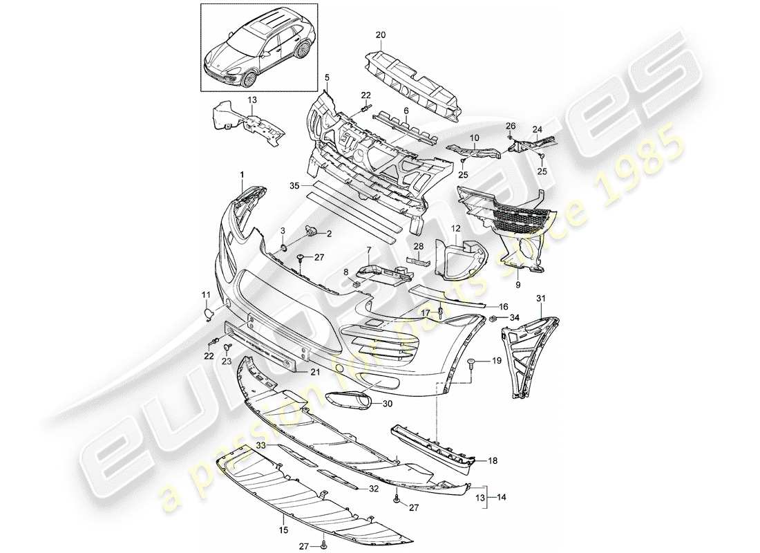porsche 2012 (cayenne e2 92a) lining ersatzteildiagramm