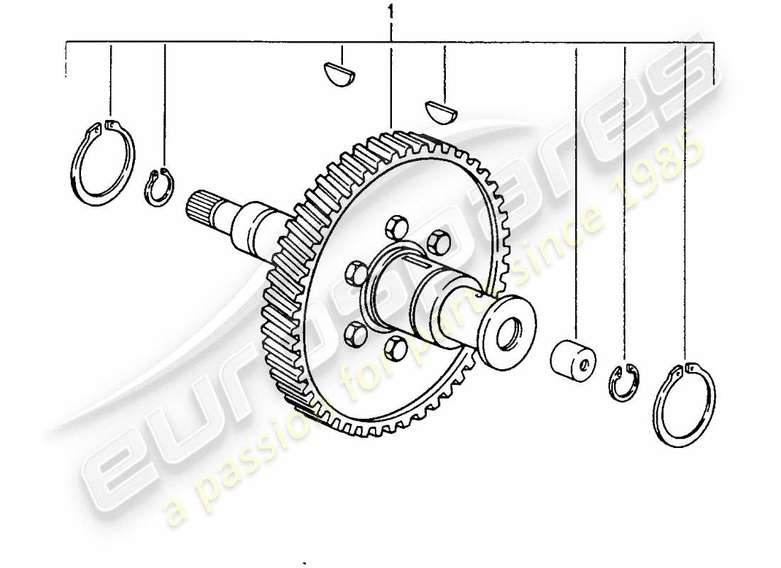 porsche 1981 (refurbished and exchange catalogue) zwischenwelle ersatzteildiagramm