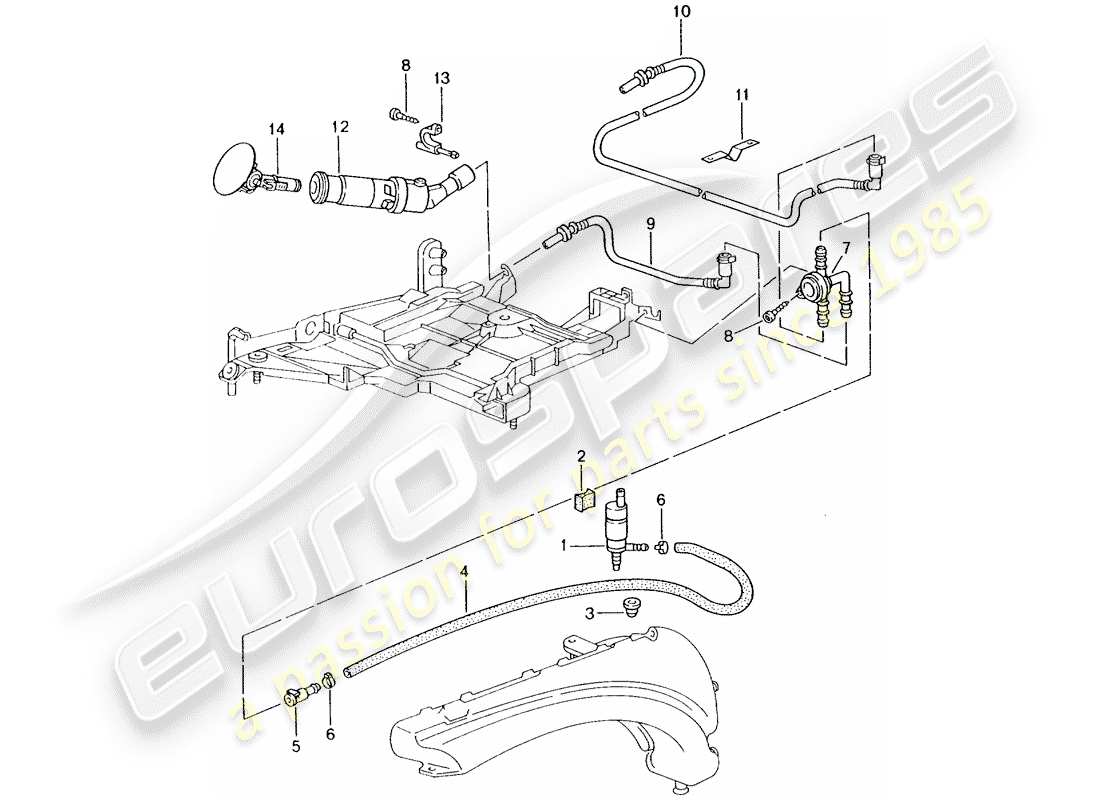porsche 2002 (996 turbo / gt2) scheibe teilediagramm