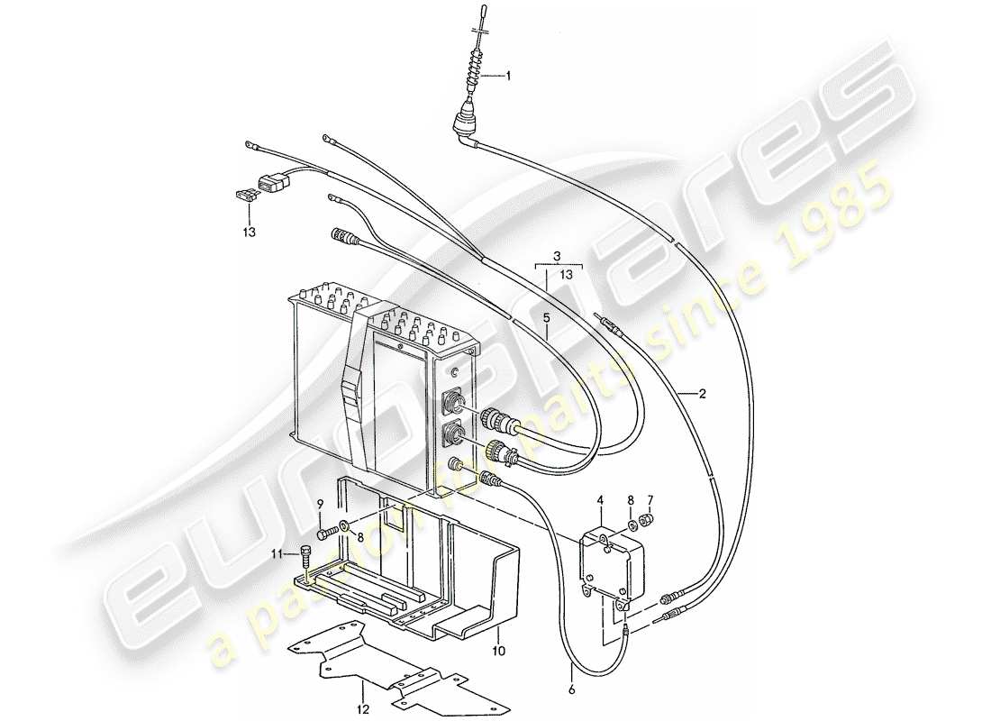 porsche 1988 (928) telefonvorbereitung teilediagramm