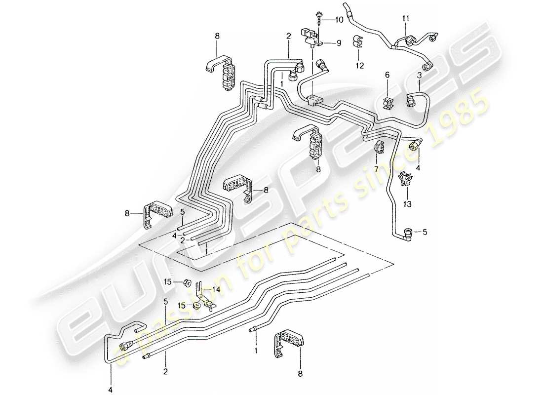 porsche 2003 (996) kraftstoffleitung - kraftstoffversorgungssystem ersatzteildiagramm