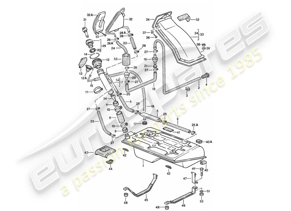 porsche 1983 (944) kraftstofftank teilediagramm