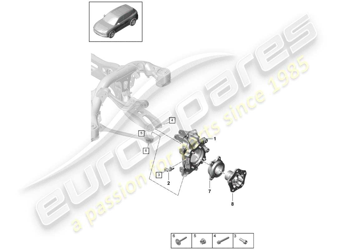 porsche 2020 (cayenne e3 9ya/9yb) radträger ersatzteildiagramm