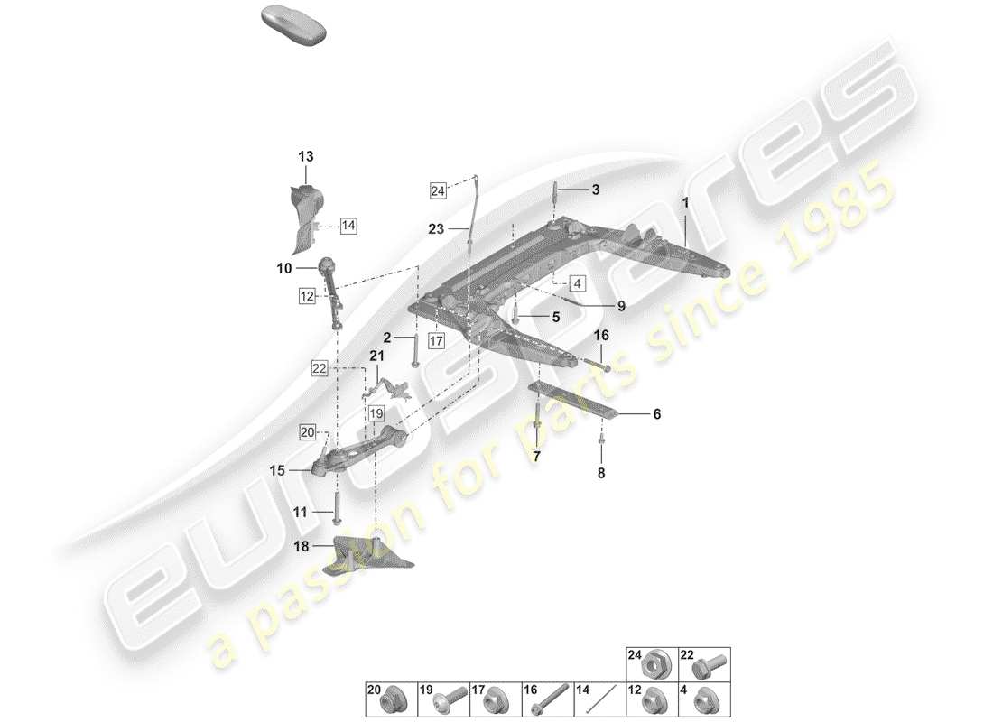 porsche 2019 (992-1) quertraeger ersatzteildiagramm