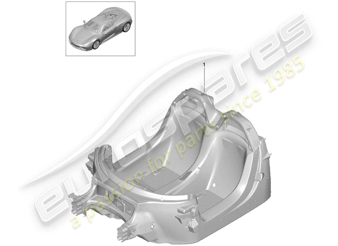 porsche 2015 (918 spyder) monocoque-ersatzteildiagramm