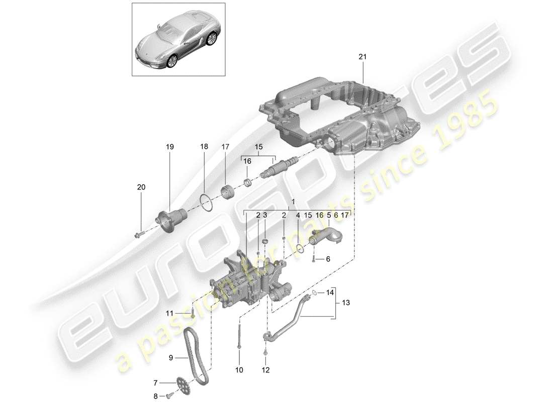 porsche 2015 (981 cayman) ölpumpe ersatzteildiagramm