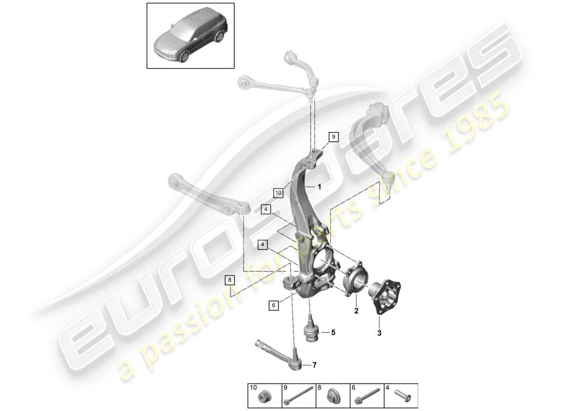 porsche 2020 (cayenne e3 9ya/9yb) radträger ersatzteildiagramm