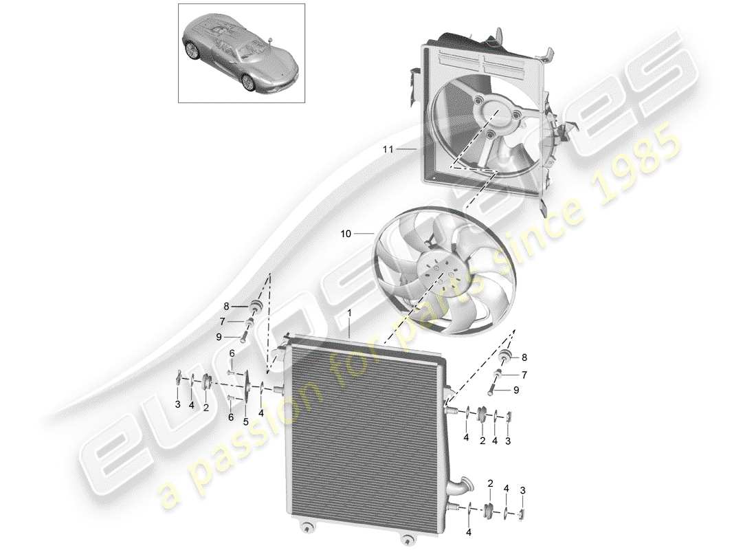 porsche 2015 (918 spyder) motorschmierung teilediagramm