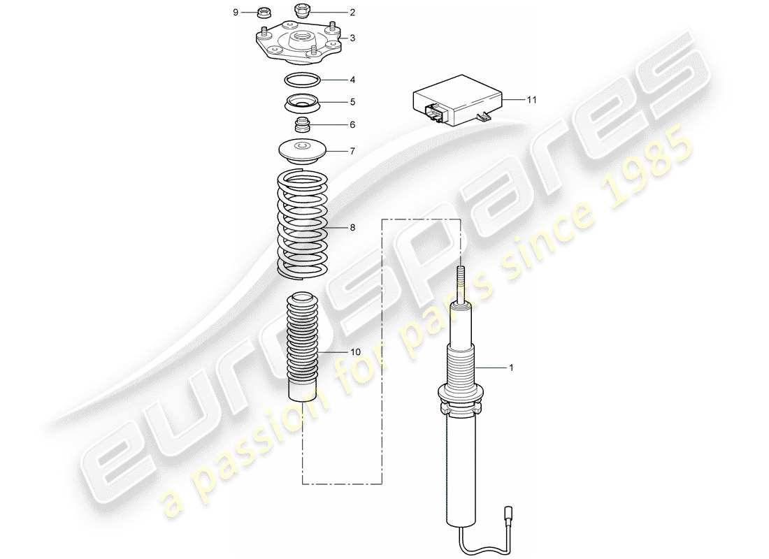 porsche 2010 (997-2 gt3) aufhängung teilediagramm