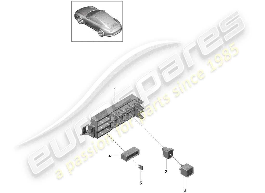 porsche 2015 (991-1) sicherungskasten/relaisplatte ersatzteildiagramm