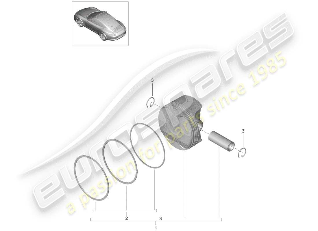 porsche 2012 (991-1) kolben-teilediagramm