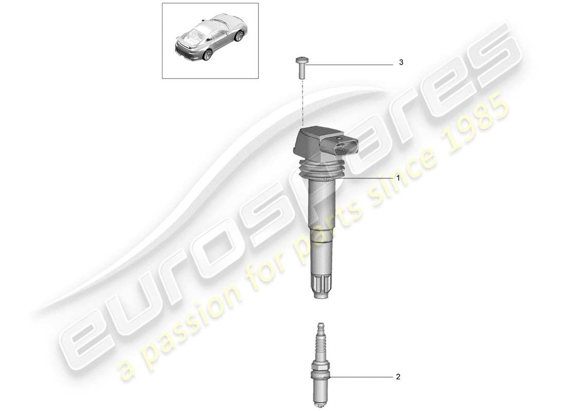 porsche 2020 (991-2 r/gt3/rs) zündsystem teilediagramm