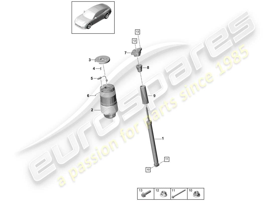 porsche 2020 (panamera 971-1) luftfeder-ersatzteildiagramm