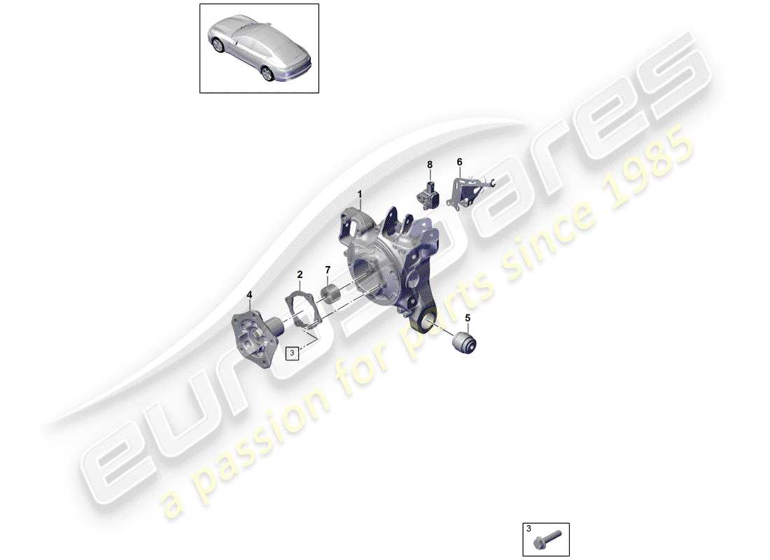 porsche 2020 (panamera 971-1) radträger ersatzteildiagramm