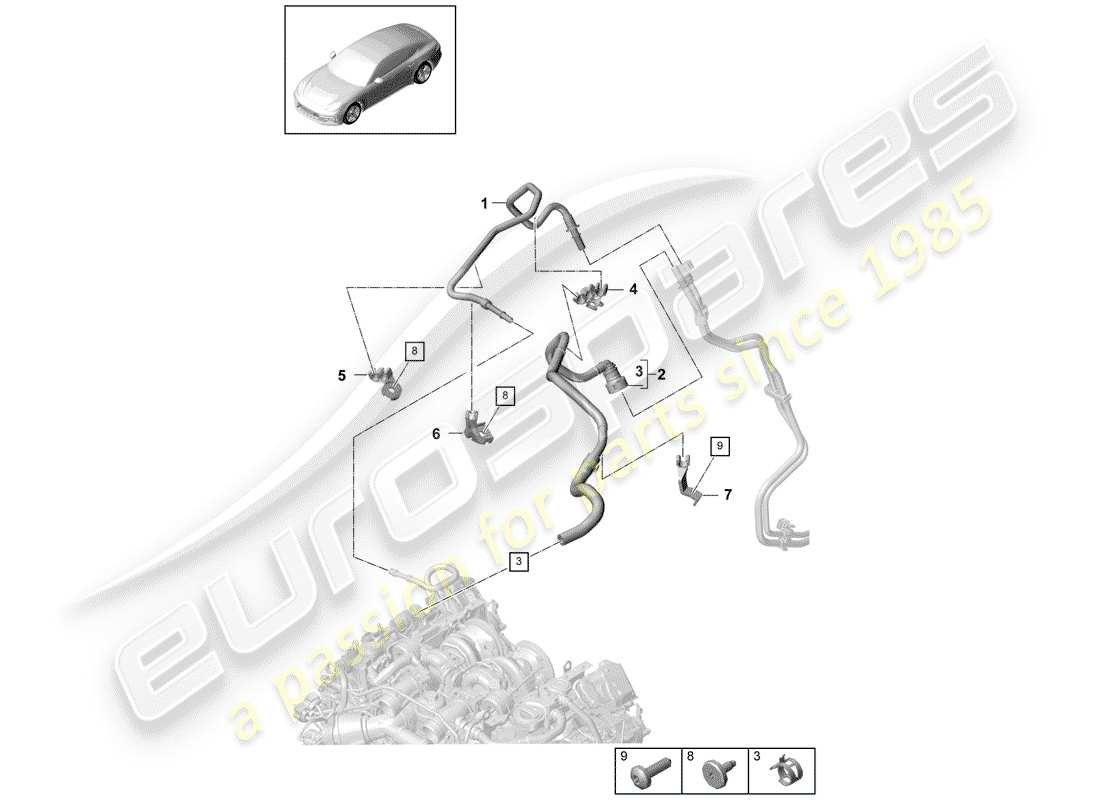 porsche 2020 (panamera 971-1) kraftstoffleitung teilediagramm