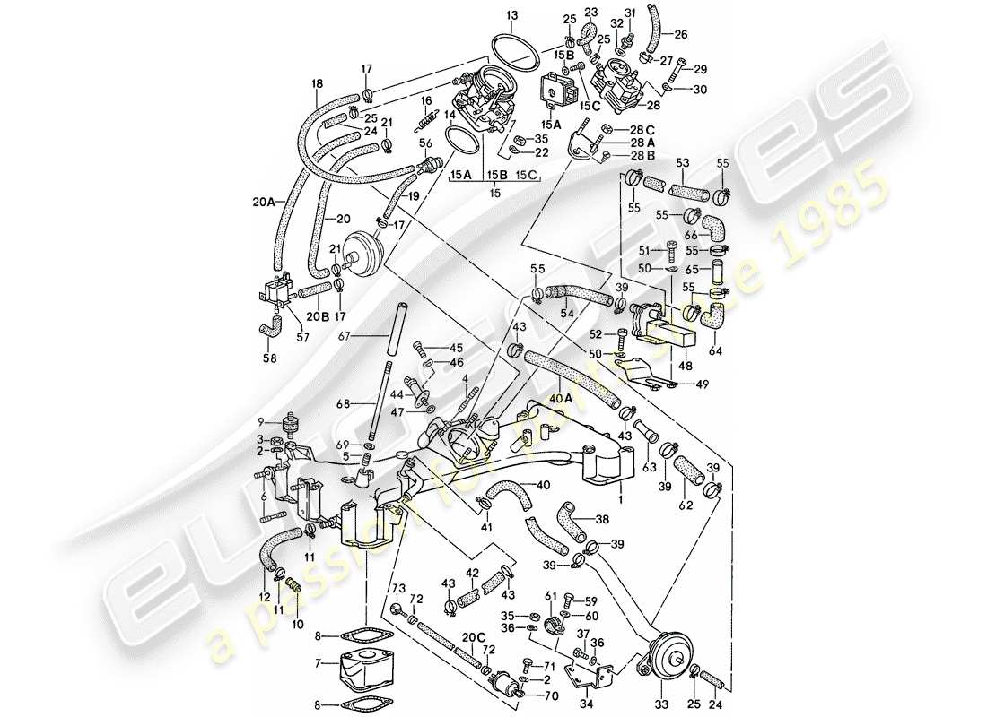 porsche 1987 (911) für - k-jetronic i ersatzteildiagramm