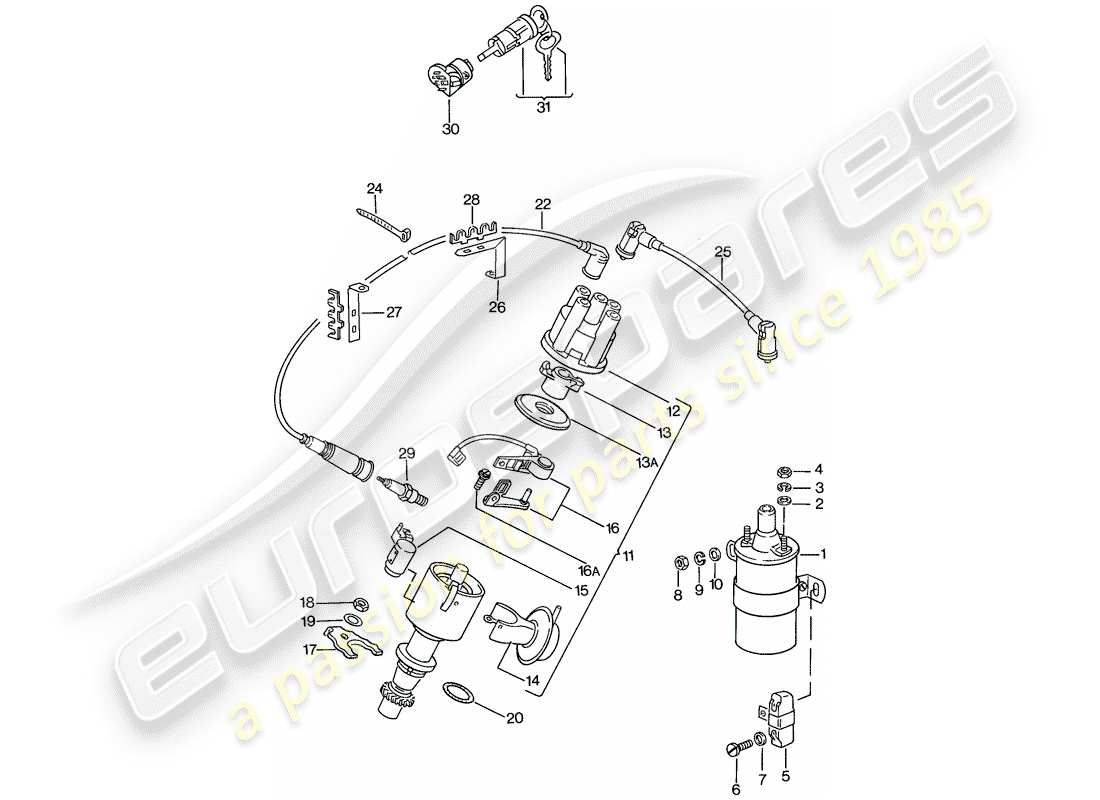 porsche 1976 (924) motorelektrik 1 ersatzteildiagramm