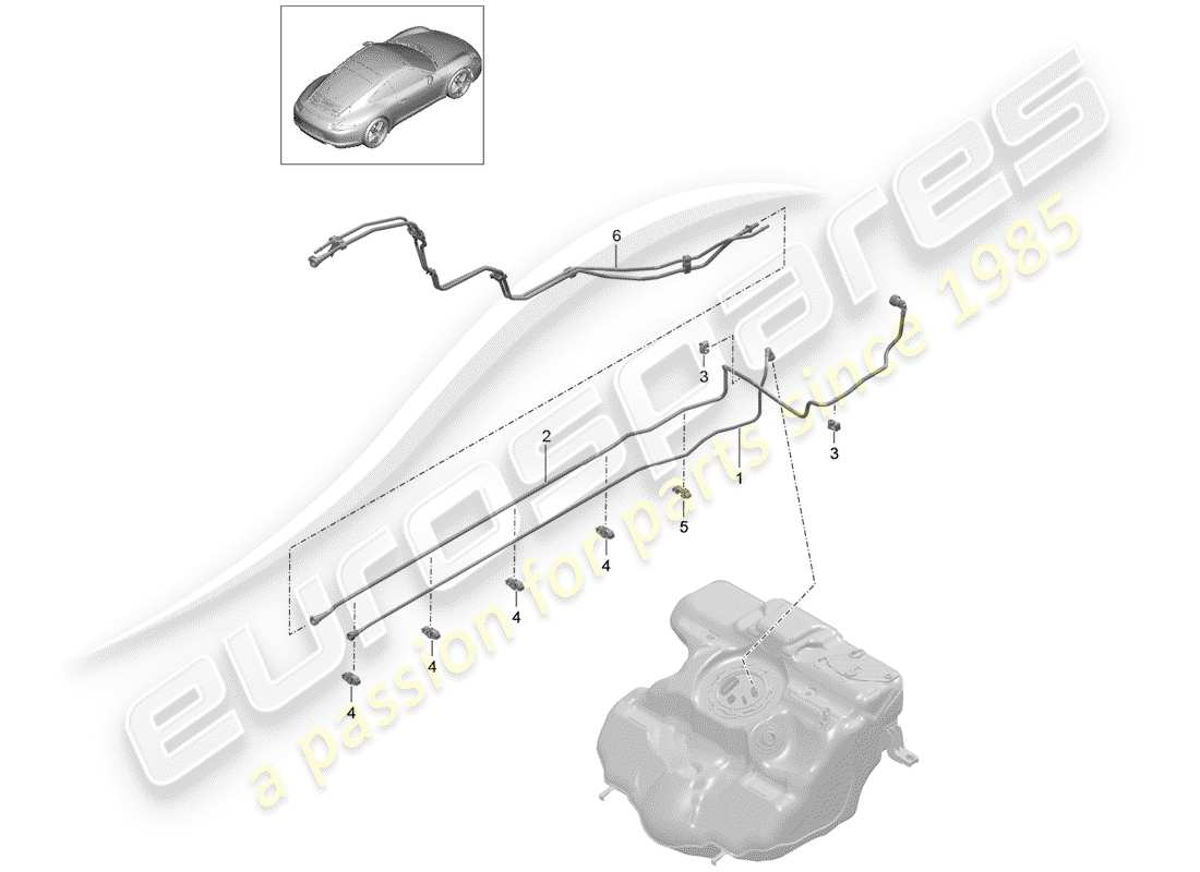 porsche 2016 (991-1) kraftstoffsystem teilediagramm