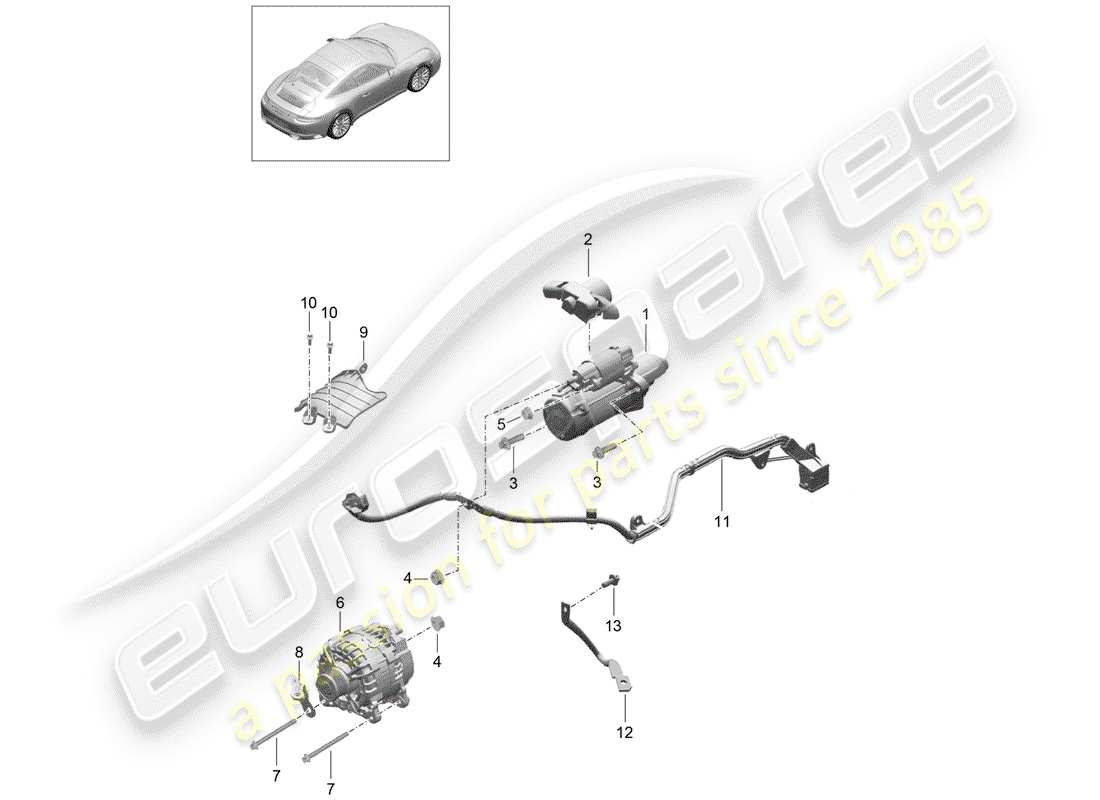 porsche 2017 (991-2) starter-ersatzteildiagramm
