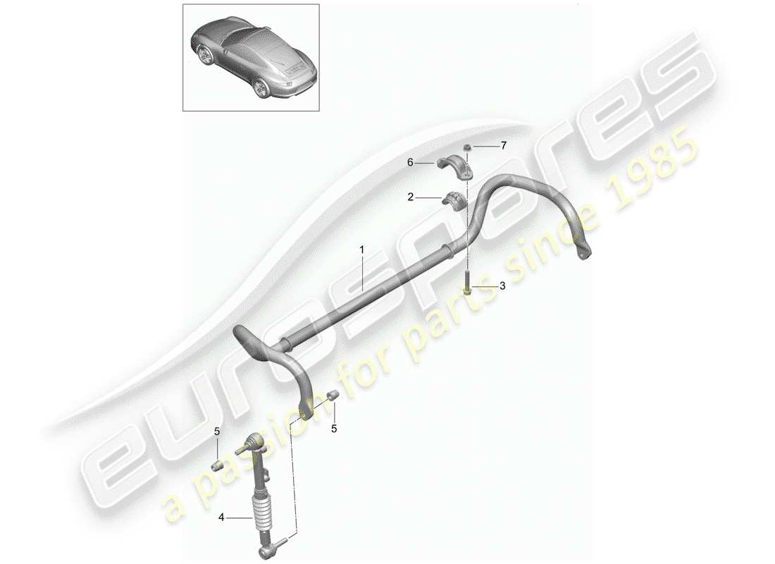 porsche 2016 (991-1) stabilisator teilediagramm
