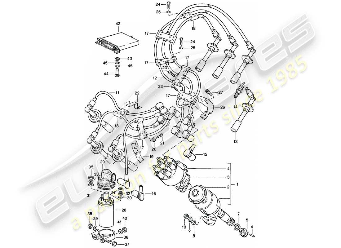porsche 1984 (911) motorelektrik 2 ersatzteildiagramm