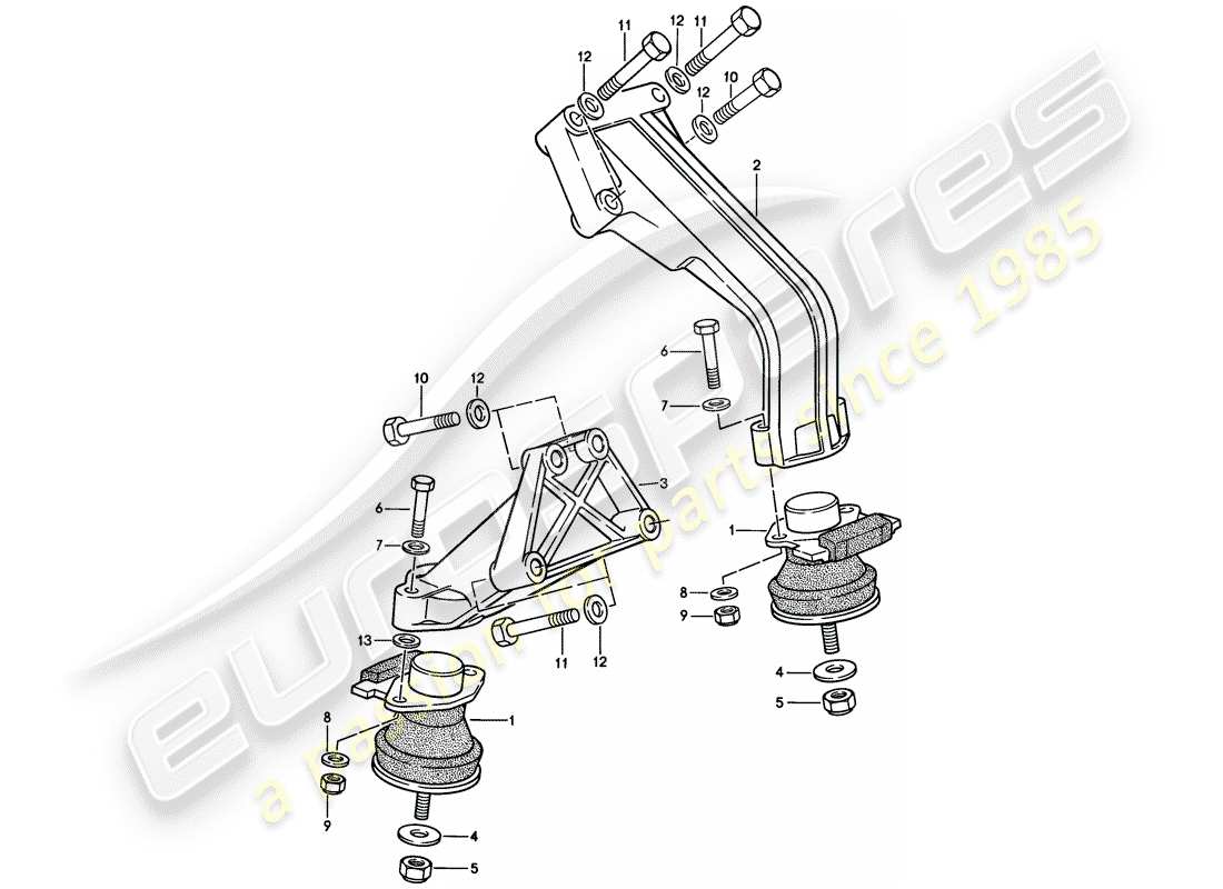 porsche 1986 (944) motoraufhängung teilediagramm
