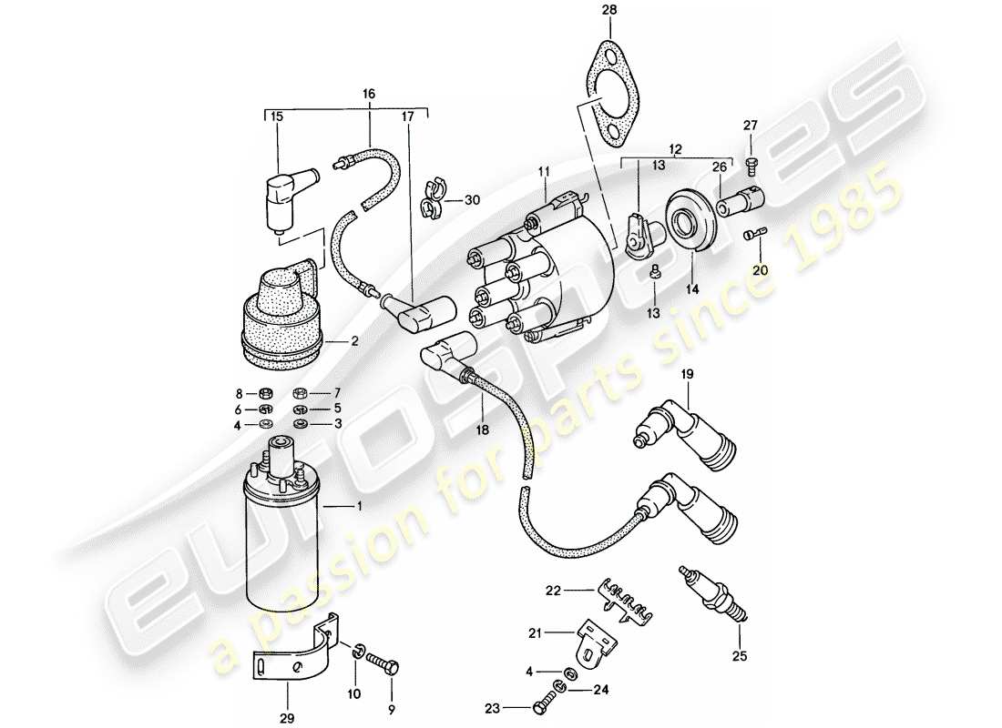 porsche 1986 (944) motorelektrik 1 ersatzteildiagramm