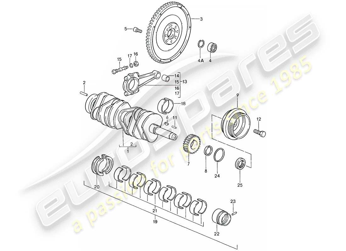 porsche 1988 (959) kurbelwelle teilediagramm