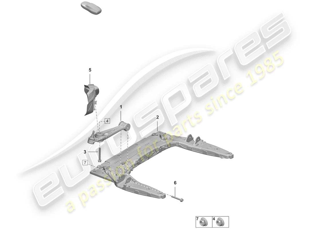 porsche 2020 (992-1) quertraeger ersatzteildiagramm