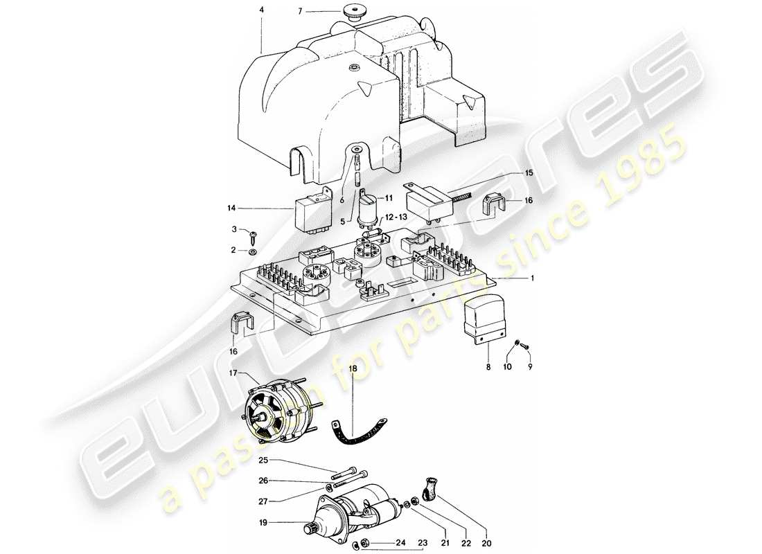 porsche 1976 (914) regler - lichtmaschine - anlasser ersatzteildiagramm