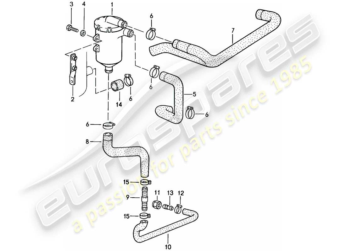 porsche 1985 (911) ölabscheider ersatzteildiagramm