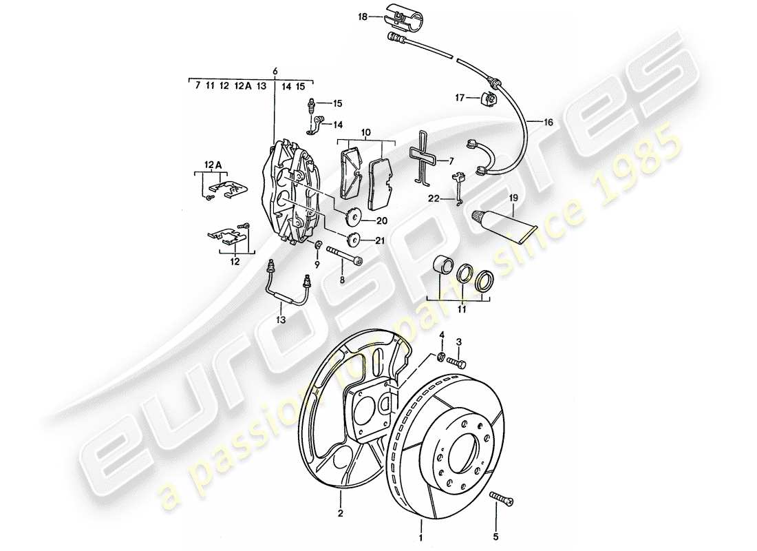 porsche 1989 (928) scheibenbremsen - siehe technische informationen - gr.4 nr. 1/89 teilediagramm