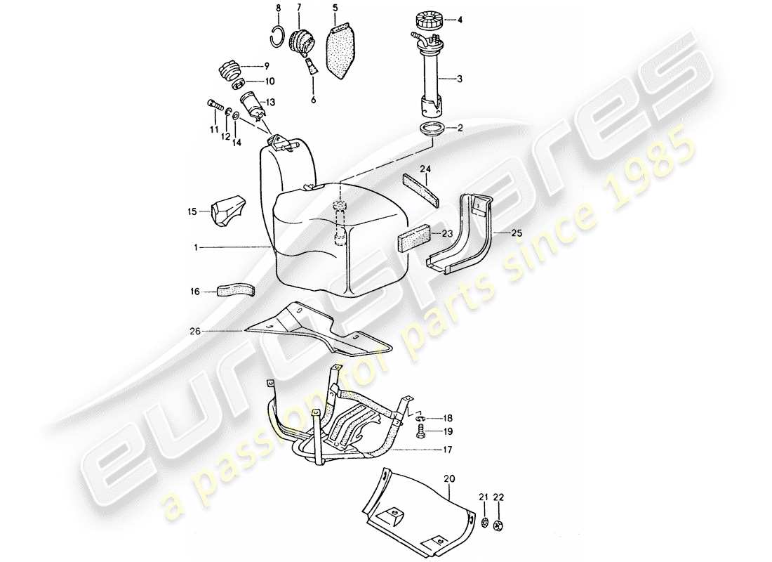 porsche 1994 (928) kraftstofftank teilediagramm